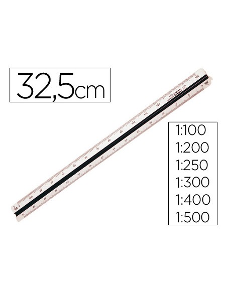 Escala mr 163220 1 100 200 250 300 400 500 30 cm estuche rigido color