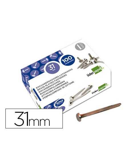 Encuadernadores liderpapel niquelados n7 31 mm caja de 100 unidades
