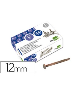 Encuadernadores liderpapel niquelados n0 12 mm caja de 100 unidades