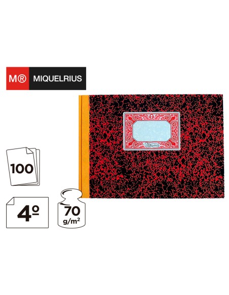 Libro miquelrius cartone 3086 cuarto apaisado 100 hojas cuentas corrientes debe haber y saldo Libro miquelrius cartone 3086 cuarto apaisado 100 hojas cuentas corrientes debe haber y saldo