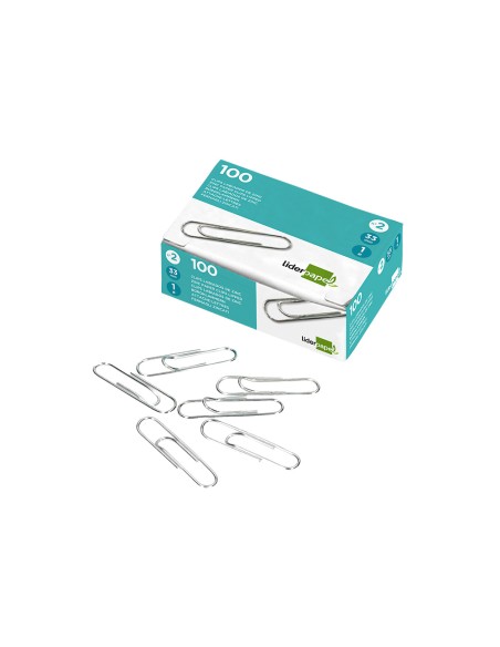 Clips liderpapel nº2 labiados 33 mm caja de 100 unidades