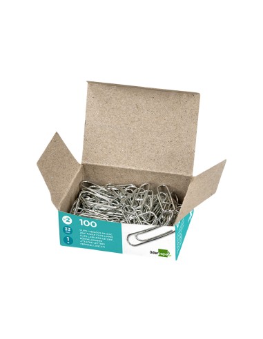 Clips liderpapel nº2 labiados 33 mm caja de 100 unidades