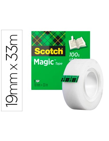 Cinta adhesiva scotch magic invisible 33 mt x 19 mm