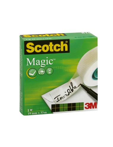 Cinta adhesiva scotch magic invisible 33 mt x 12 mm