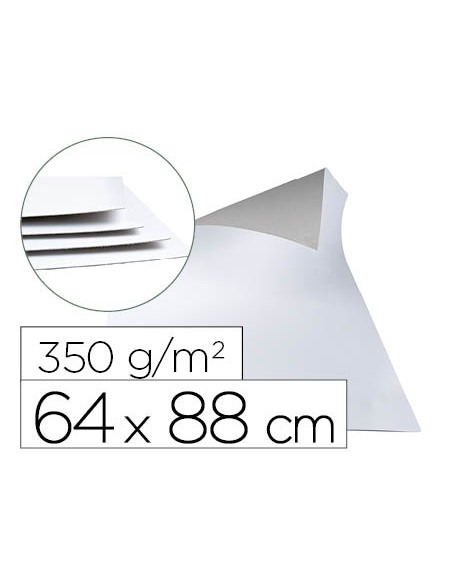 Cartoncillo gris liderpapel con una cara blanca 350 gr 64x88 cm paquete de 1 kg 5 hojas