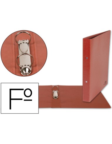Carpeta de 2 anillas 40mm redondas liderpapel folio carton cuero