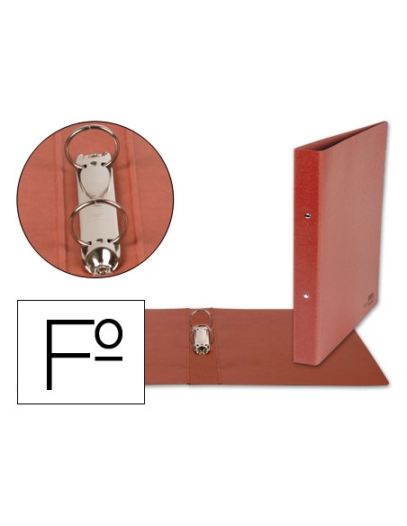 Carpeta de 2 anillas 40mm redondas liderpapel folio carton cuero