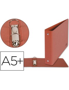 Carpeta de 2 anillas 40mm redondas liderpapel cuarto apaisado carton cuero