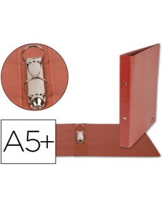 Carpeta de 2 anillas 40mm redondas liderpapel cuarto carton cuero