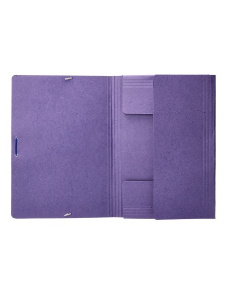Carpeta liderpapel gomas folio 3 solapas carton compacto azul