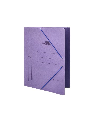 Carpeta liderpapel gomas folio 3 solapas carton compacto azul