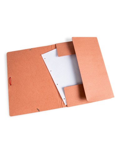 Carpeta liderpapel gomas folio 3 solapas carton compacto cuero