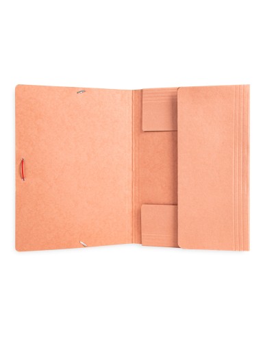 Carpeta liderpapel gomas folio 3 solapas carton compacto cuero