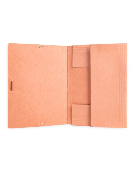Carpeta liderpapel gomas folio 3 solapas carton compacto cuero