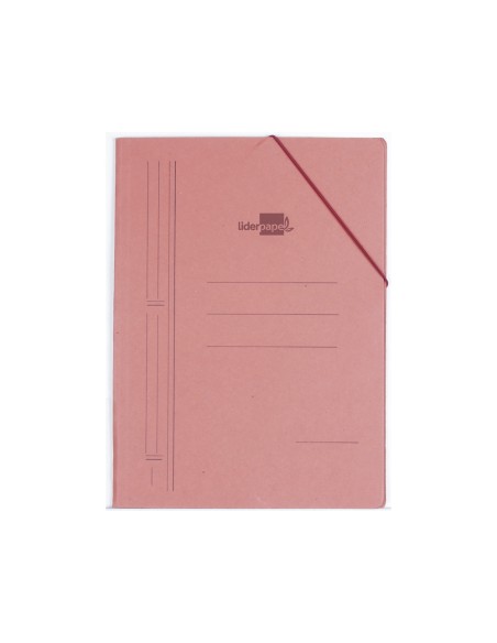 Carpeta liderpapel gomas folio 3 solapas carton compacto cuero