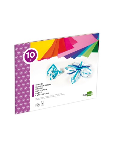 Bloc trabajos manuales liderpapel charol 240x315mm 10hojas colores surtidos