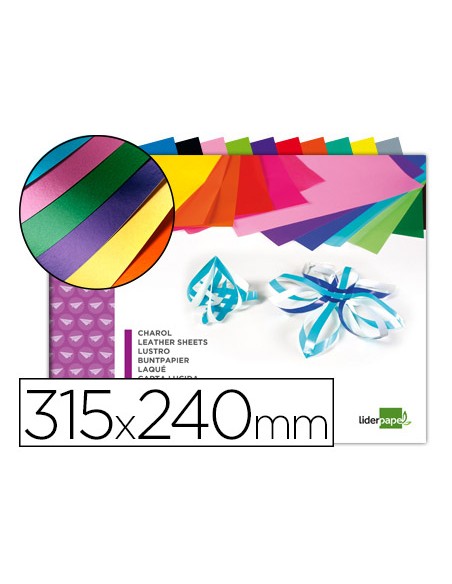 Bloc trabajos manuales liderpapel charol 240x315mm 10hojas colores surtidos Bloc trabajos manuales liderpapel charol 240x315mm 10hojas colores surtidos