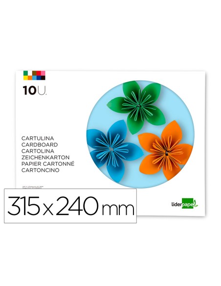 Bloc trabajos manuales liderpapel cartulina 240x315 mm 10 hojas colores surtidos Bloc trabajos manuales liderpapel cartulina 240x315 mm 10 hojas colores surtidos