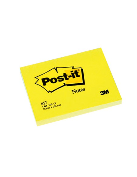 Bloc de notas adhesivas quita y pon post it 76x102 mm con 100 hojas 657