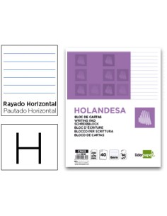 Bloc de cartas liderpapel rayado horizontal holandesa 40 hojas 60g m2