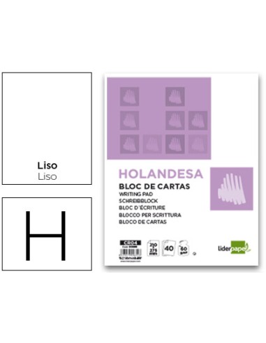 Bloc de cartas liderpapel liso holandesa 40 hojas 60g m2