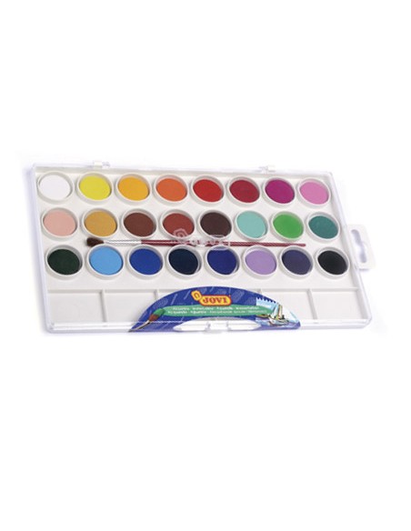 Acuarela jovi 24 colores con pincel estuche de plastico