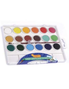 Acuarela jovi 18 colores con pincel estuche de plastico