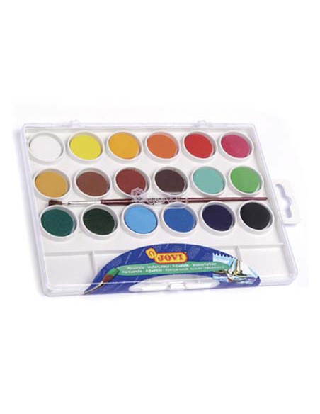 Acuarela jovi 18 colores con pincel estuche de plastico