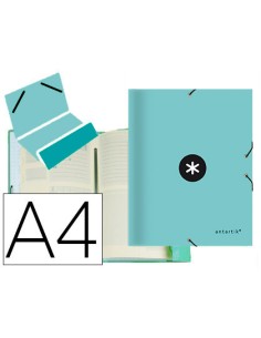 Carpeta antartik clasificadora a4 12 departamentos goma carton forrado color menta