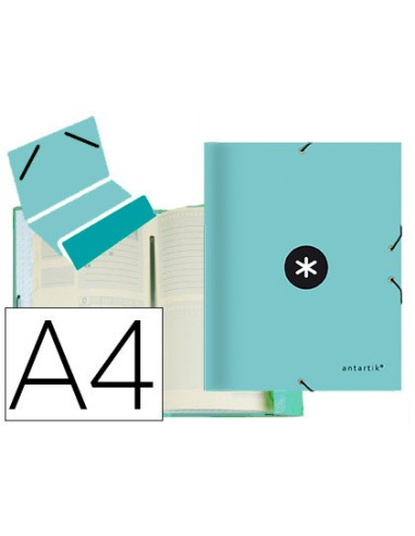 Carpeta antartik clasificadora a4 12 departamentos goma carton forrado color menta