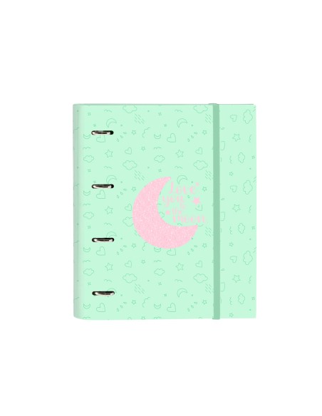 Carpeta safta 4 anillas de 35 mm con recambio din a4 100 hojas con goma y 5 separadores blackfit8 moon