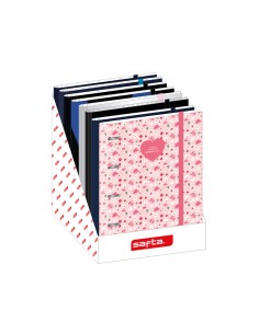 Expositor carpeta con recambio safta din a4 tapa forrada 100 h 60 gr cuadro 5 mm con goma y 5 separadores