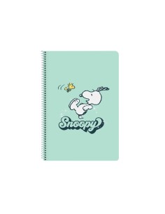Cuaderno espiral safta tapa extradura folio 80 hojas cuadro 4 mm 60 gr snoopy groovy