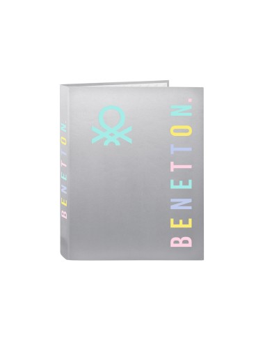 Carpeta safta carton folio 4 anillas mixtas benetton silver 40x265x330 mm