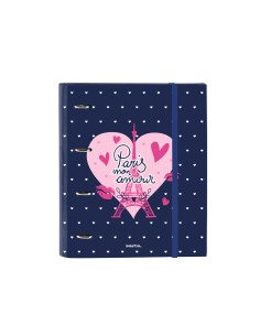 Carpeta con recambio safta din a4 tapa forrada 100 h 60 gr cuadro 5 mm con goma y 5 separadores paris