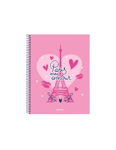 Cuaderno espiral safta microperforado din a4 tapa forrada 120 hojas cuadro 5 mm 60 gr paris