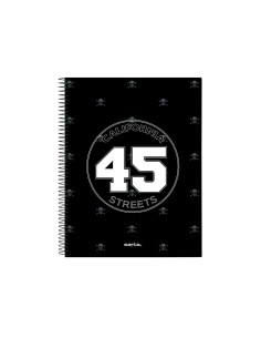 Cuaderno espiral safta microperforado din a4 tapa forrada 120 hojas cuadro 5 mm 60 gr california