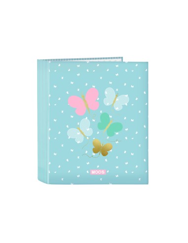 Carpeta safta carton folio 4 anillas lomo ancho moos butterflies 60x270x300 mm