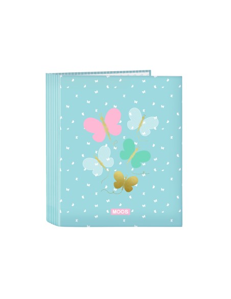 Carpeta safta carton folio 4 anillas lomo ancho moos butterflies 60x270x300 mm