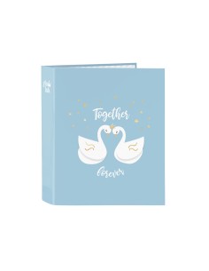 Carpeta safta carton folio 4 anillas lomo ancho glowlab cisnes 60x270x300 mm