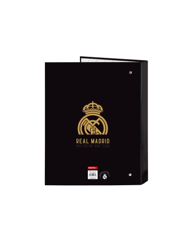 Carpeta safta carton folio 4 anillas mixtas real madrid 3 equipacion 23 24 40x265x330 mm