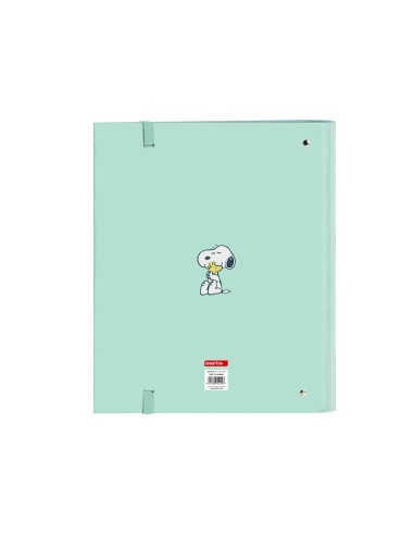 Carpeta con recambio safta din a4 tapa forrada 100 h 60 gr cuadro 5 mm con goma y 5 separadores snoopy groovy