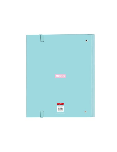Carpeta con recambio safta din a4 tapa forrada 100 h 60 gr cuadro 5 mm con goma y 5 separadores moos butterflies