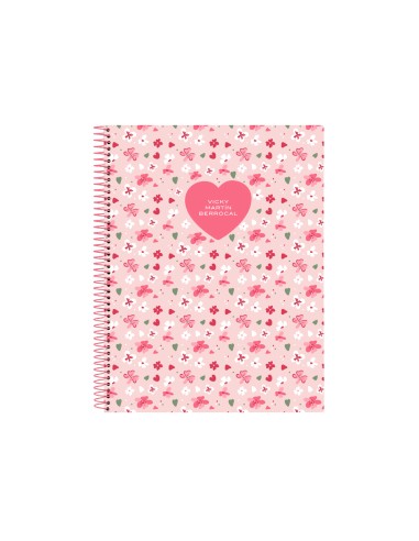 Cuaderno espiral safta microperforado din a4 tapa forrada 120 hojas cuadro 5 mm 60 gr vicky martin berrocal