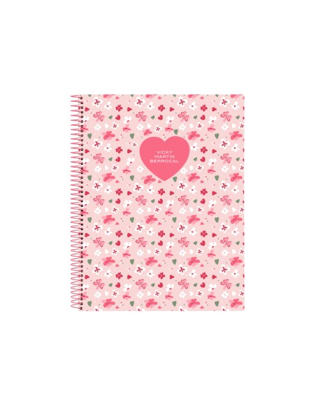 Cuaderno espiral safta microperforado din a4 tapa forrada 120 hojas cuadro 5 mm 60 gr vicky martin berrocal