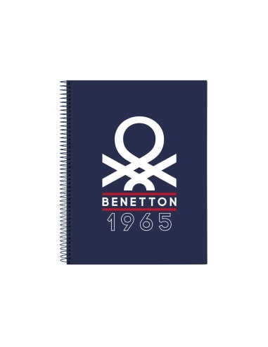 Cuaderno espiral safta microperforado din a4 tapa forrada 120 hojas cuadro 5 mm 60 gr benetton varsity