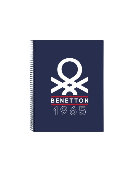 Cuaderno espiral safta microperforado din a4 tapa forrada 120 hojas cuadro 5 mm 60 gr benetton varsity