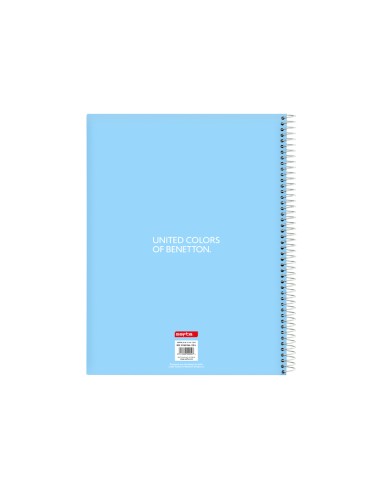 Cuaderno espiral safta microperforado din a4 tapa forrada 120 hojas cuadro 5 mm 60 gr benetton spring
