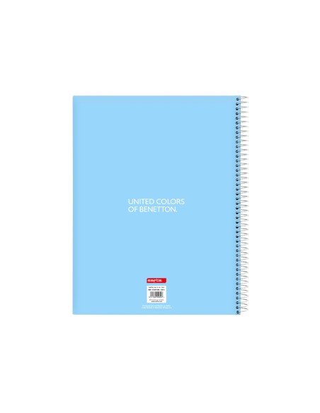 Cuaderno espiral safta microperforado din a4 tapa forrada 120 hojas cuadro 5 mm 60 gr benetton spring