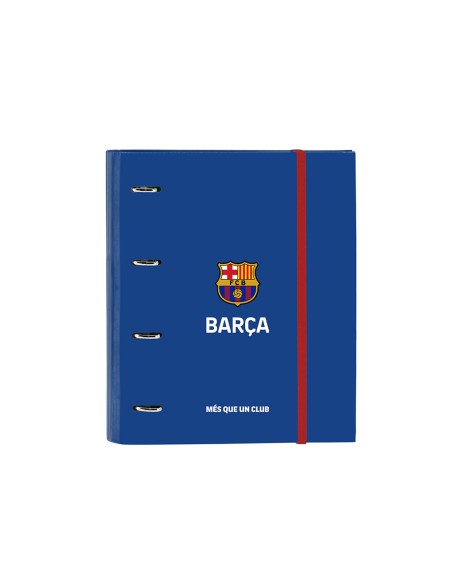 Carpeta 4 anillas 35 mm safta din a4 goma y 5 separadores tapa forrada recambio 100h 60 gr fc barcelona 2